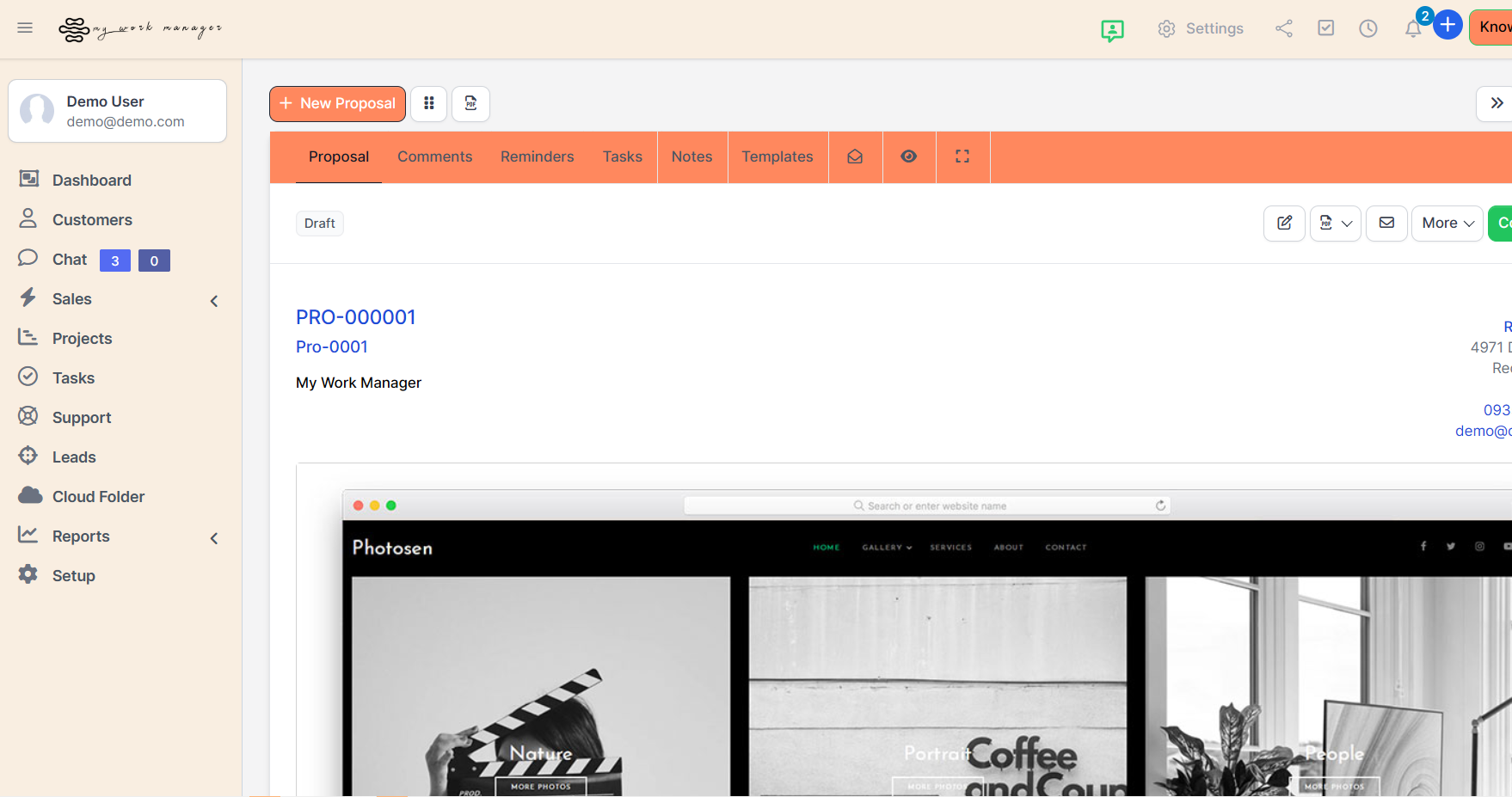 Proposals Screenshot